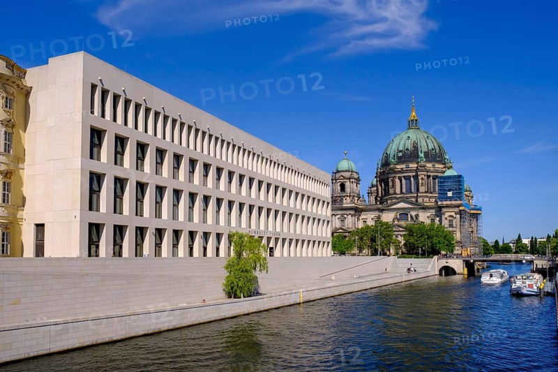Berlin Cathedral, with Humboldt Forum, Schlossplatz, Museum Island, Berlin, Germany, Europe
