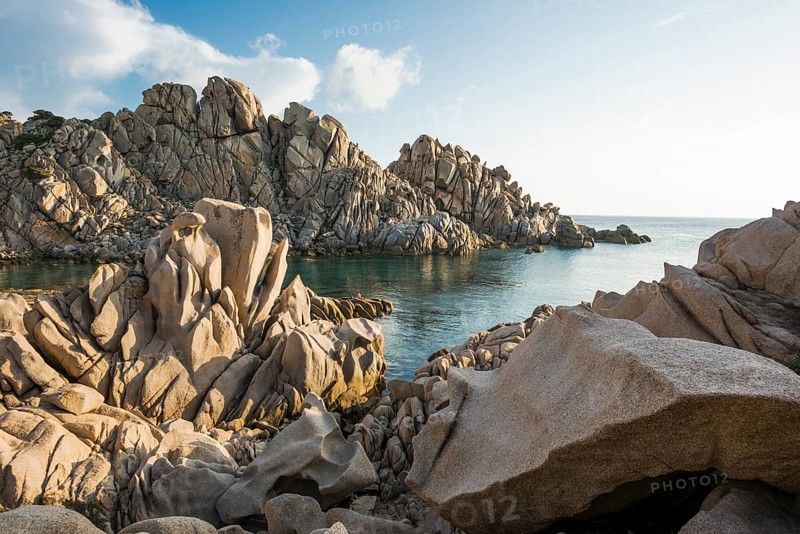 Bizarre and huge granite rocks by the sea, Spiaggia Valle della Luna, Capo Testa, near Santa Teresa di Gallura, Sardinia, Italy, Europe