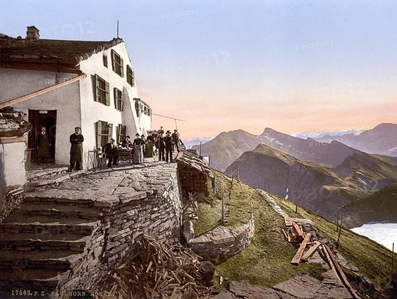Hotel Faulhorn, Bernese Oberland, Switzerland, Historic, digitally restored reproduction from a 19th century original, Record date not stated, Faulhorn Hotel, Bernese Oberland, Switzerland, Historic, digitally restored reproduction from a 19th century original, Record date not stated, Europe
