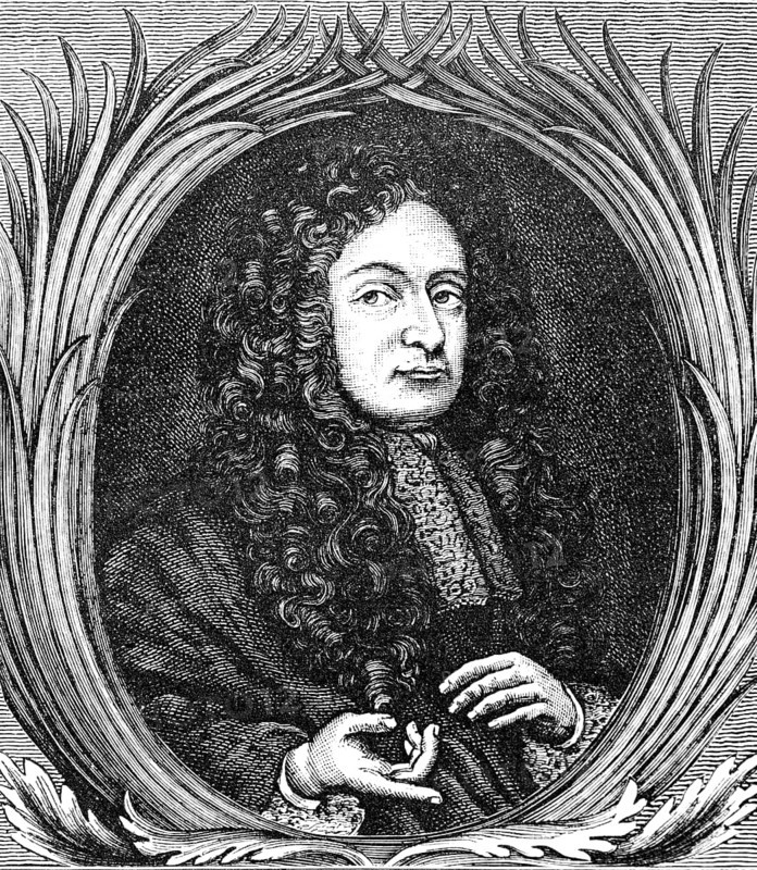 Johann Adam Reincken or Reinken (1643-1722), organist in Hamburg, composer of chorales and fugues, floral ornamentation, history of German music, historical illustration 1892