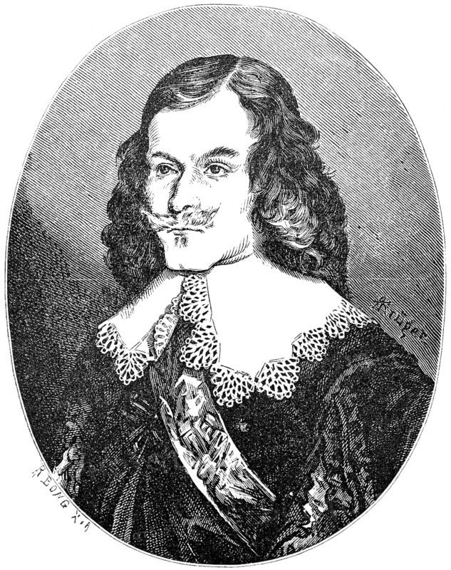 Andreas Hammerschmidt 1611-1675), composer of secular and sacred chorales and odes, accompaniment for viola di gamba and violin, active in Freiberg and Zittau, wide collar, sash, serious look, history of German music, historical illustration 1892