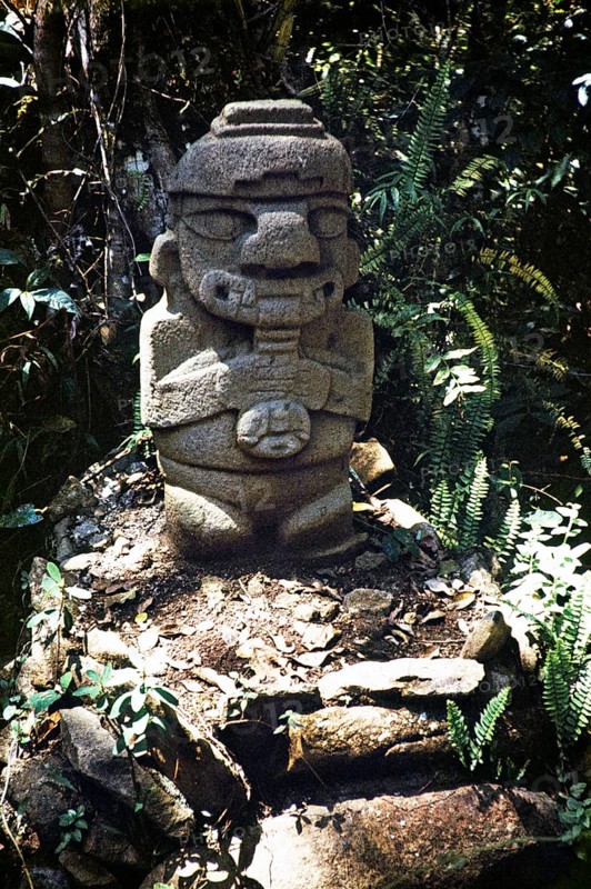 Stone megalith statue, Archaeological Park, San Agustin, Colombia, South America 1961, South America
