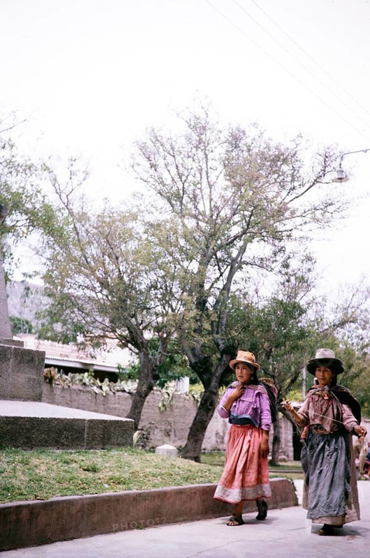 Two women walking in the park, Ayacucho, Peru, South America 1962, South America