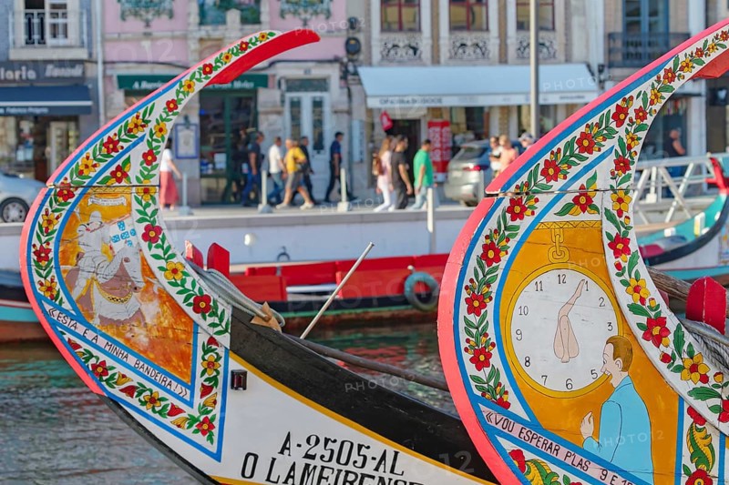 Moliceiro boats, Aveiro, Portugal, Europe