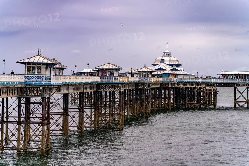 The Victorian pier in the seaside resort of Llandudno, Wales, Great Britain
