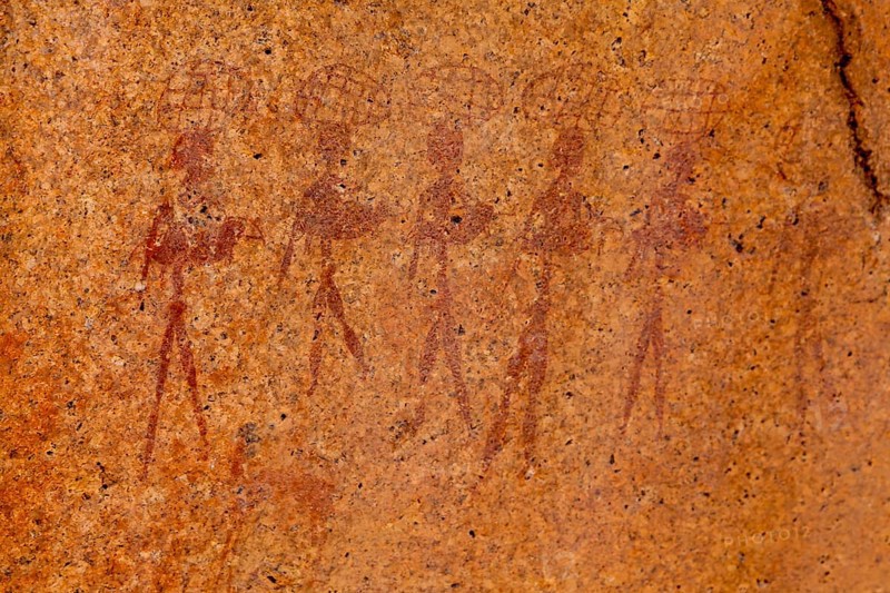 Rock drawing, Erongo Mountains, Namibia, Africa