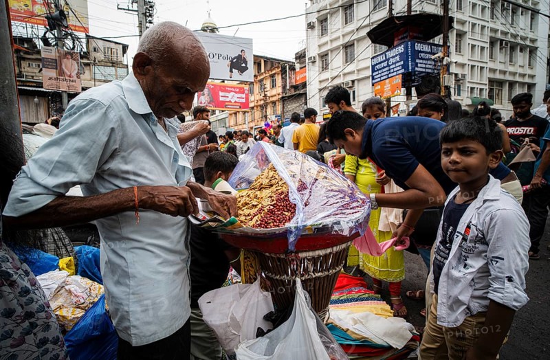 Crowd of people to shop at a street market ahead of Durga Puja festival on October 7, 2024 in Guwahati, India. Shopping ahead of Durga Puja is a major event, as people prepare for the celebration