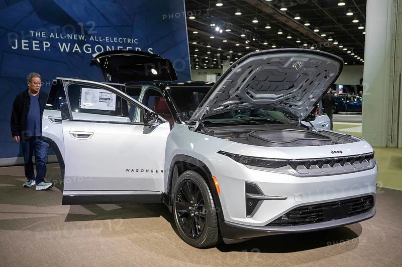 Detroit, Michigan USA - 15 January 2025 - The Jeep Wagoneer S electric vehicle at the 2025 Detroit Auto Show
