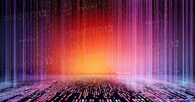Abstract animation of binary code cascading down like digital rain, representing data insights, pastel hues, AI generated