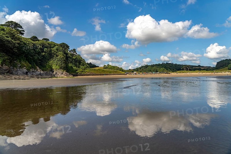 Porthluney Bay beach, St Austell, Cornwall, England, Great Britain