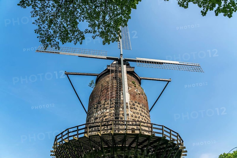 Mill tower in the town of Zons, Dormagen, Lower Rhine, North Rhine-Westphalia, Germany, Europe