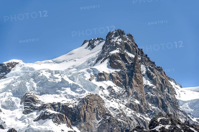 High alpine mountain landscape, summit of Mont Maudit, Chamonix, Haute-Savoie, France, Europe