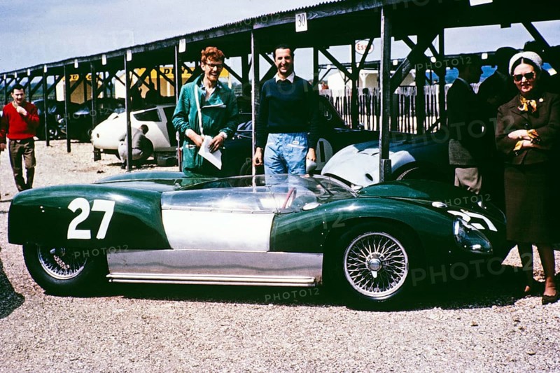 Goodwood BARC race 18 May 1963, Lotus Climax racing car John Coundley Racing Partnership driver standing Bill de Selincourt