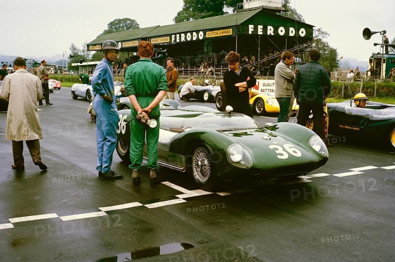 Bill de Selincourt, Whitsun sports car race on 3 June 1963, first place winner, Lotus Climax on the starting line, Goodwood, England, UK
