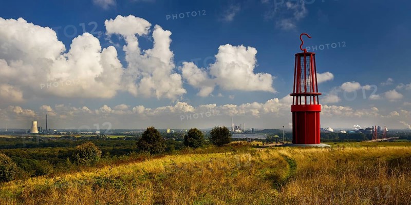 Artwork Geleucht, artist Otto Piene, Rheinpreussen slagheap, Moers, Ruhr area, North Rhine-Westphalia, Germany, Europe