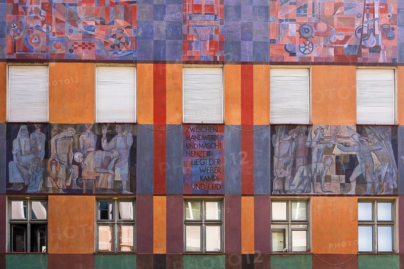 Facade of historic building Weberhaus, city of Augsburg, Bavaria, Germany, Europe