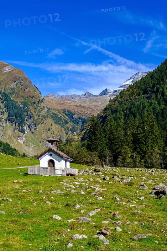 Chapel, Flittneralm. Flittner Alm, Innervals, Vals, Valser Tal, Valser Tal Natura 2000 nature reserve, Wipptal, Tyrol, Austria, Europe