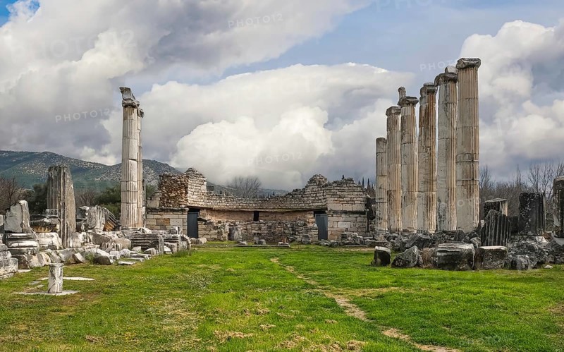 Excavation site site of the ancient city of Aphrodisias, Temple of Aphrodite, today's city of Geyre, Karacasu, Aydin, Western Turkey, Turkey, Asia