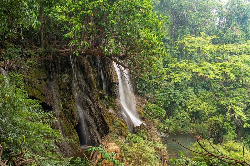 The multi-levelled Kuang Si waterfall near Luang Prabang, Laos, Asia