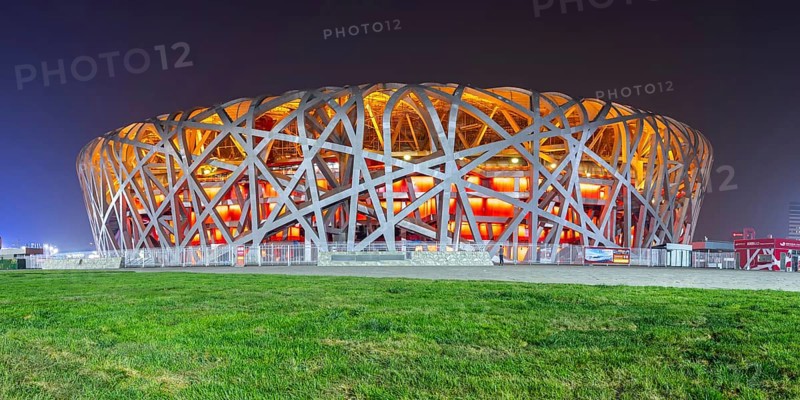 Olympic Stadium Bird's Nest Beijing Olympic Stadium modern architecture panorama in Beijing, China, Asia