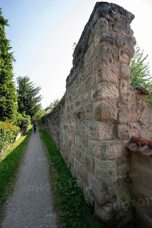 Medieval town wall, built and extended in the 13th century, Hiltpoltstein, Middle Franconia, Bavaria, Germany, Europe