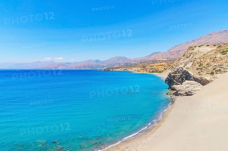 View of Agios Pavlos beach and coastline, Agios Pavlos, Southern Crete, Crete, Greek Islands, Greece, Europe