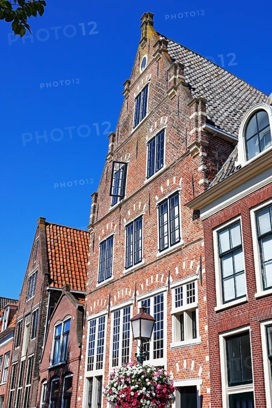 Historic stepped gable house in the historic centre of Hoorn, province of North Holland, West Friesland, Netherlands