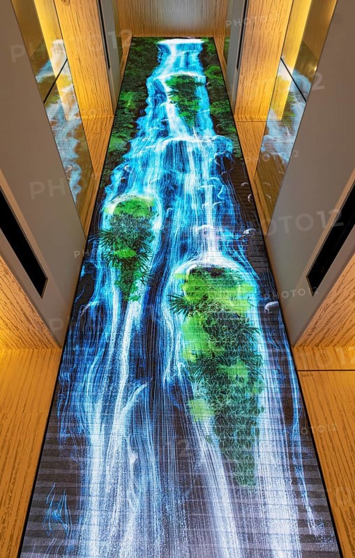 Universe of Water Particles on the Living Wall art installation, Ginza Six shopping mall, Tokyo, Japan, Asia