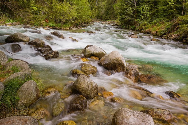 Fast flowing water, River Bela near Prbylina, Slovakia, Europe
