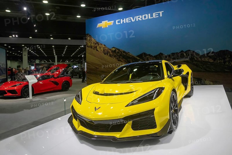Detroit, Michigan USA - 10 January 2025 - The 2025 Chevrolet Corvette ZR1 3LZ coupe on display at the 2025 Detroit Auto Show