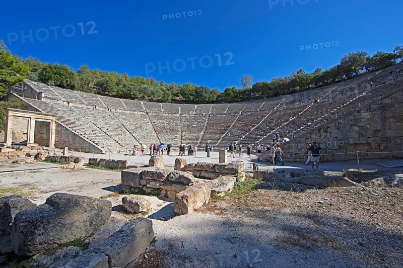 Theatre of Epidaurus, UNESCO World Heritage Site, Epidaurus, Argolis, Peloponnese, Greece, Europe