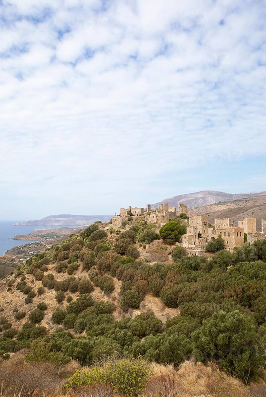 Tower houses of Vathia, historic stone houses, Mani Peninsula, Laconia, Peloponnese, Greece, Europe