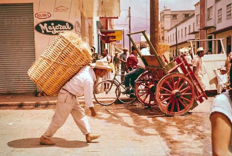 People on market day, city of Oaxaca, Mexico, 1961, Central America
