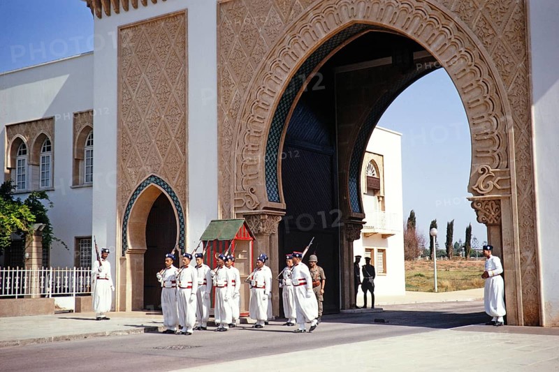 Changing of the guard in the palace, Rabat, Morocco, North Africa 1971, Africa