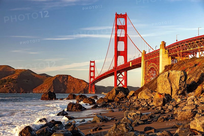 The Golden Gate Bridge and Marshall Beach in San Francisco, California, United States of America, USA, North America
