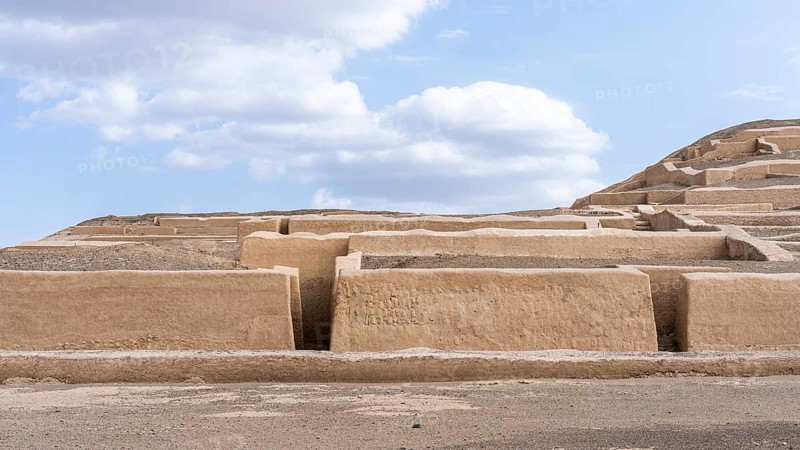 Adobe pyramids at Cahuachi, Cahuachi ceremonial center, Nazca, Peru, South America