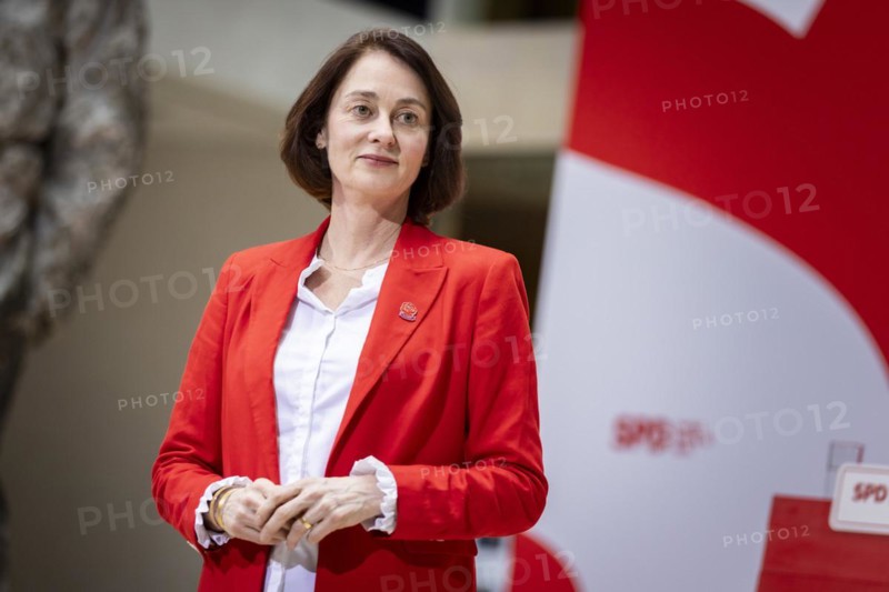 Katarina Barley, SPD lead candidate for the European elections, at a press conference in Berlin, 12 March 2024