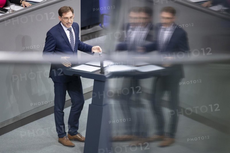 Thorsten Lieb, Member of the German Bundestag (FDP), delivers a speech in the plenary session of the German Bundestag in Berlin, 14 March 2024