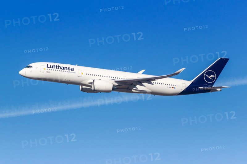 A Lufthansa Airbus A350-900 aircraft with the registration D-AIXC at the airport in Munich, Germany, Europe