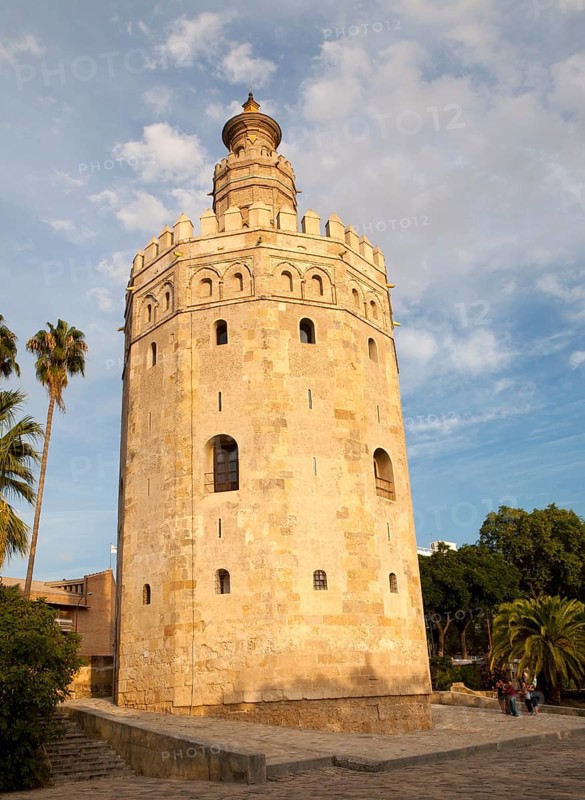 Torre del Orre built 1220 by the Almohads, moorish tower where gold was stored, Seville, Spain, Europe