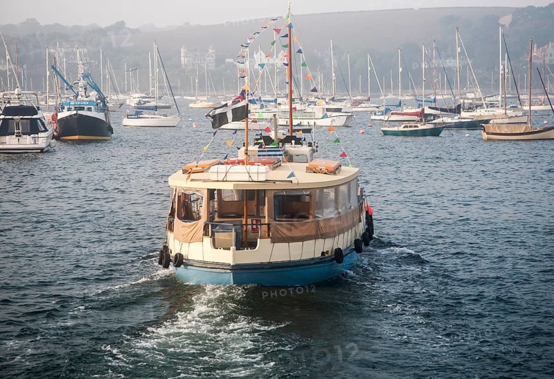 The St Mawes ferry in the harbour, Falmouth, Cornwall, England, UK