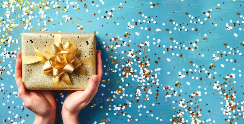 Giftbox or souvenir for mothers and fathers or birthday present for celebration, AI generated