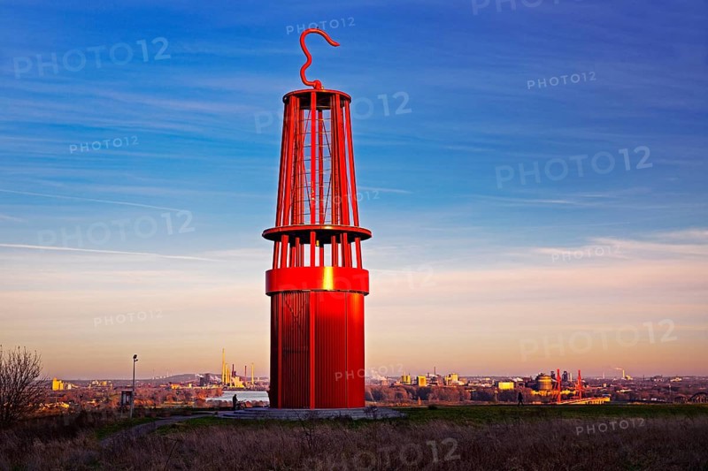 Artwork Geleucht, artist Otto Piene, Rheinpreussen slagheap, Moers, Ruhr area, North Rhine-Westphalia, Germany, Europe