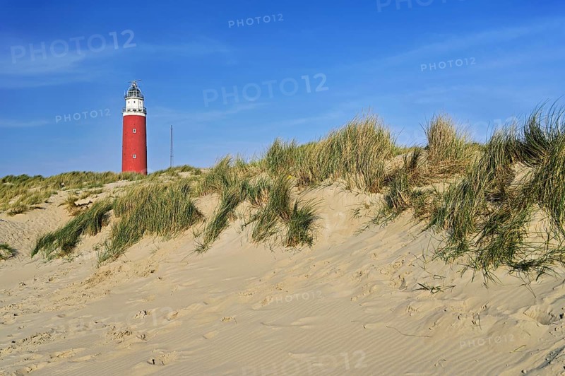 Eierland lighthouse with dunes, De Cocksdorp, Texel, West Frisian Islands, Province of North Holland, Netherlands
