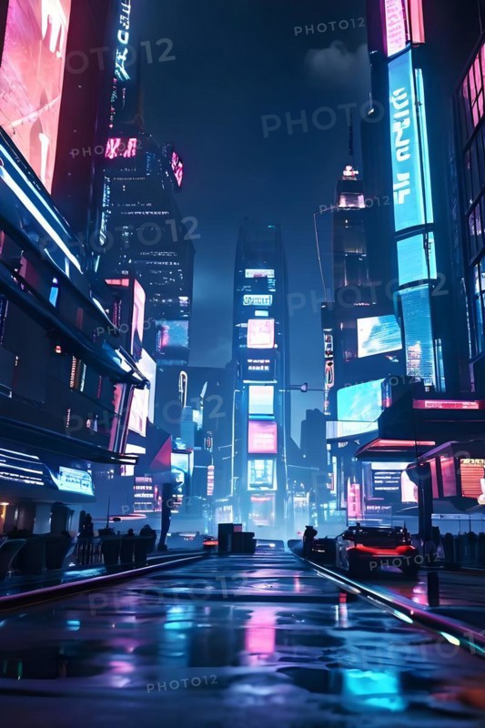 AI generated virtual reality tour highlighting a state of the art futuristic cityscape with interactive holograms