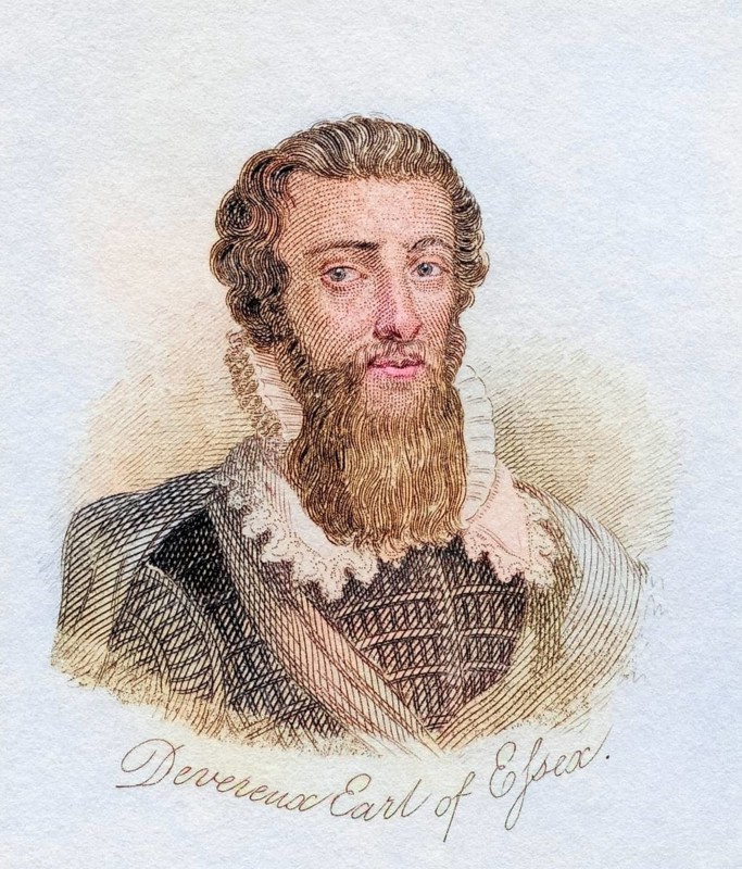 Robert Devereux, 2nd Earl of Essex, Viscount Hereford, Lord Ferrers, Lord Bourchier, 1567, 1601. English soldier, military hero and courtier. From the book Crabbs Historical Dictionary, published 1825, Historical, digitally restored reproduction from a 19th century original, Record date not stated