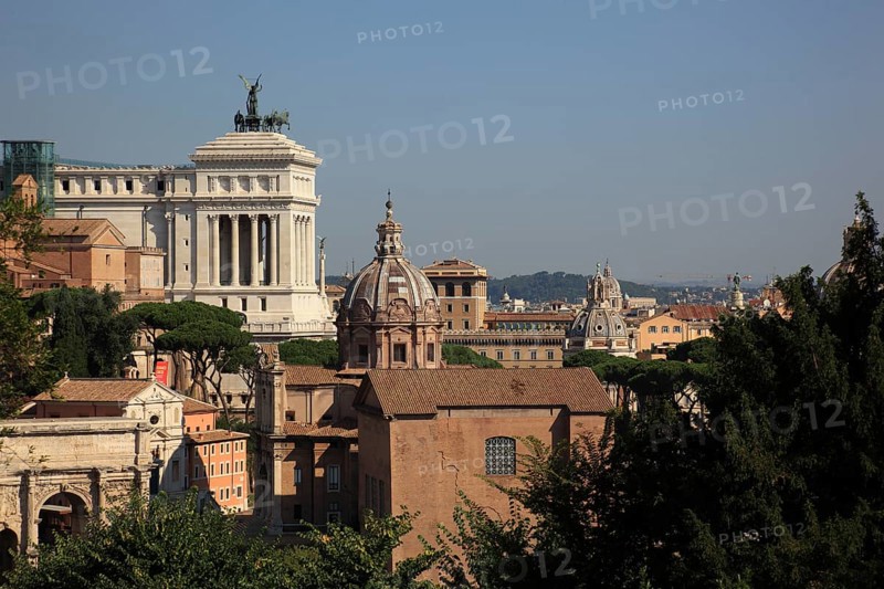 View from Monte Palatino, Palatine Hill, of the historic centre of Rome, Italy, Europe