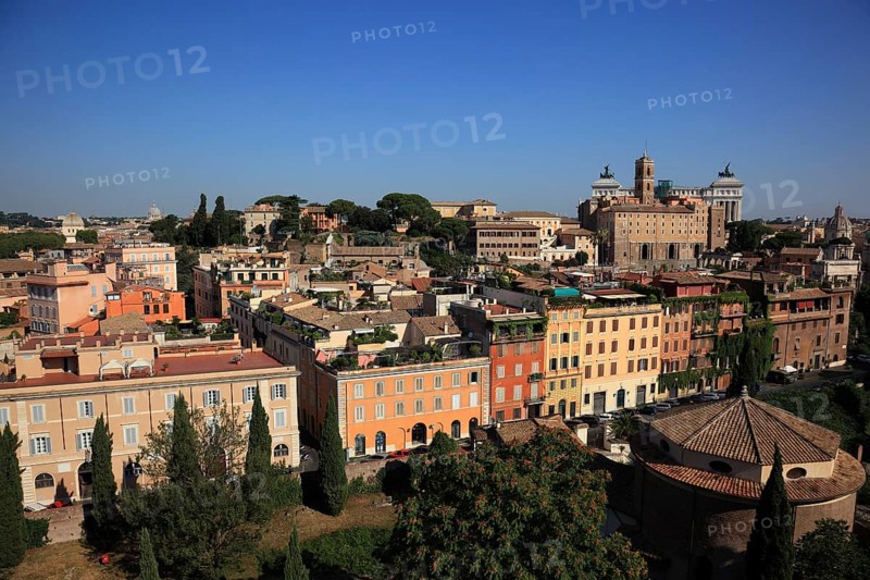 View from Monte Palatino, Palatine Hill, of the historic centre of Rome, Italy, Europe