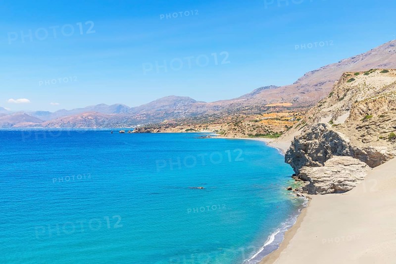 View of Agios Pavlos beach and coastline, Agios Pavlos, Southern Crete, Crete, Greek Islands, Greece, Europe