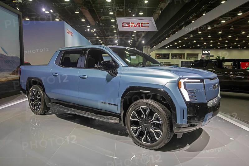 Detroit, Michigan USA - 10 January 2025 - The GMC Denali Sierra EV on display at the 2025 Detroit Auto Show